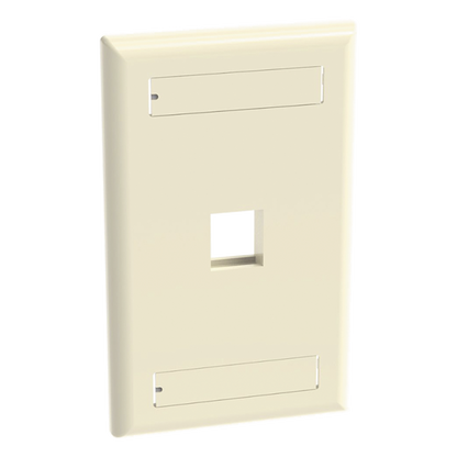 Placa de Pared Vertical, Salida Para 1 Puerto Keystone, Con Espacios Para Etiquetas, Color Marfil