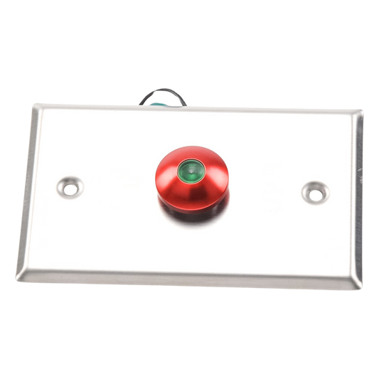 Botón tipo Hongo / Redondo Color Rojo con LED / Estético / NO y COM