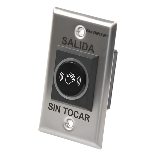 Botón de Salida sin Contacto / Sensor IR / Iluminado / Normalmente Abierto y Cerrado / Distancia Ajustable de Detección / Rele Ajustable de 0.5 a 30