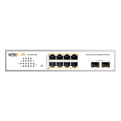 Switch Administrable PoE / 8 puertos PoE af/at Gigabit / 2 x SFP Gigabit / Administración Cloud Gratuita / Presupuesto 120 W