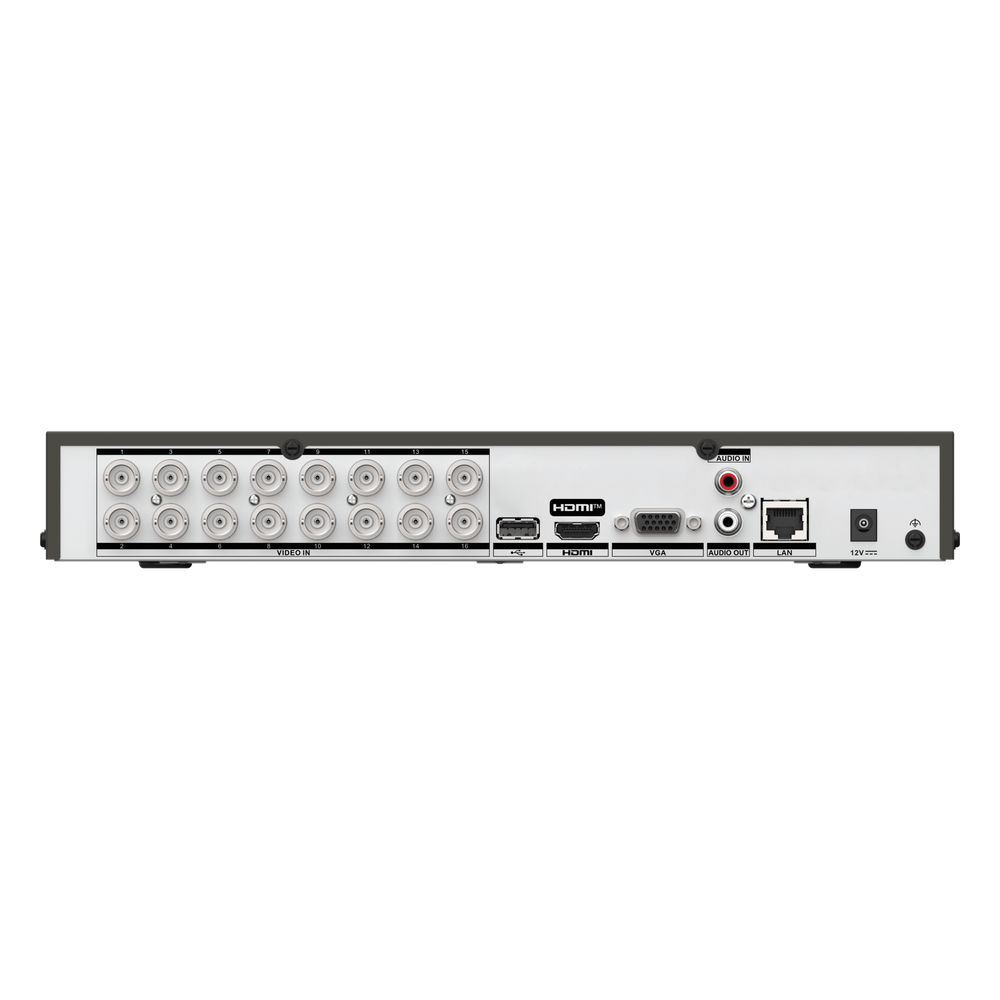 DVR 16 Canales TurboHD + 8 Canales IP / 5 Megapixel Lite - 3K Lite / Audio Bidireccional / Detección de Movimiento 2.0 / 1 Bahía de Disco Duro