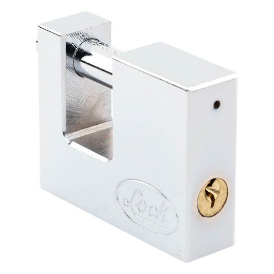 Candado para Cortina Metálica / Medida 70 mm/ Acabado Cromo Satinado/ Nivel de Seguridad 6 / Llave Estándar.