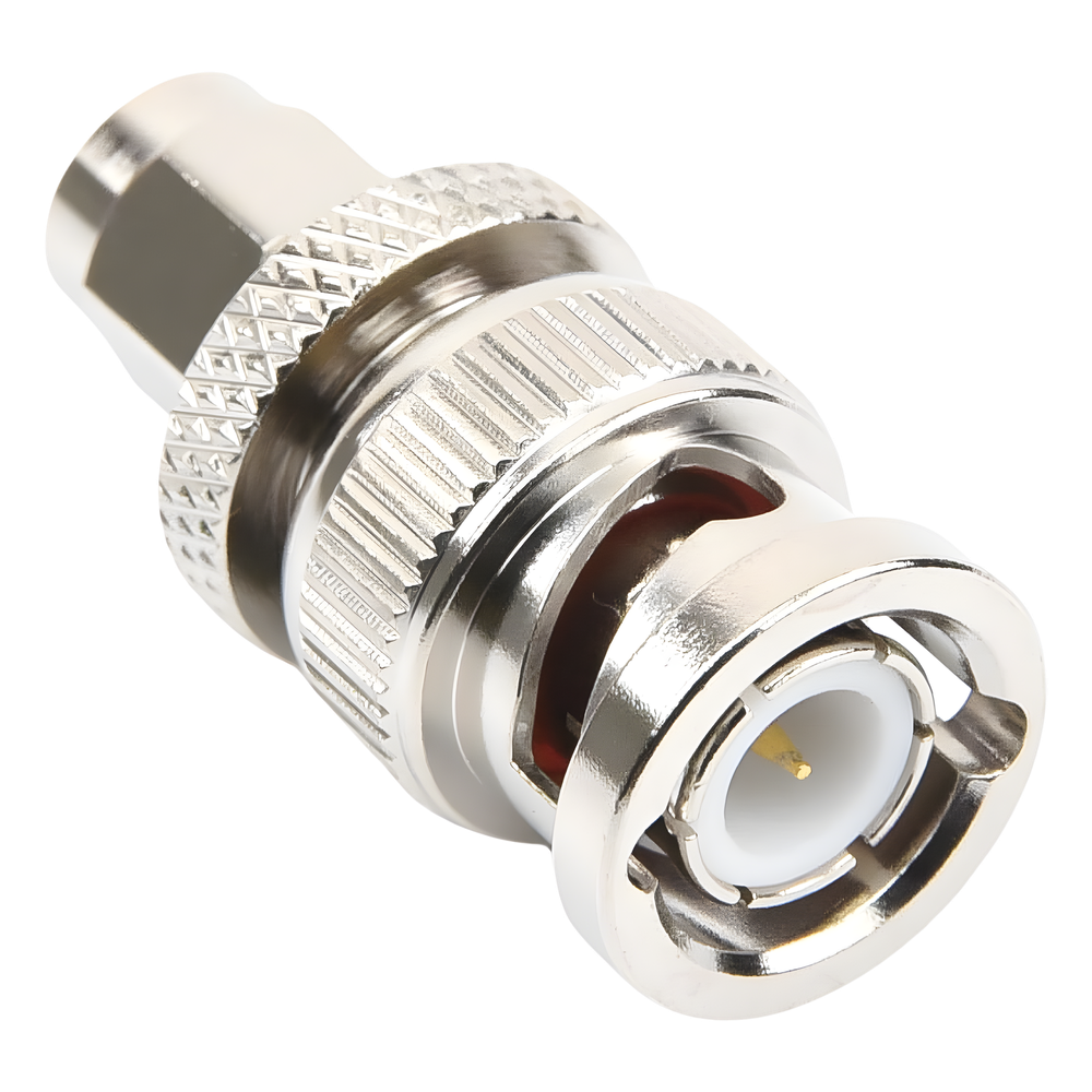 Adaptador en Línea de Conector SMA Macho a BNC Macho, Níquel/ Oro/ Teflón