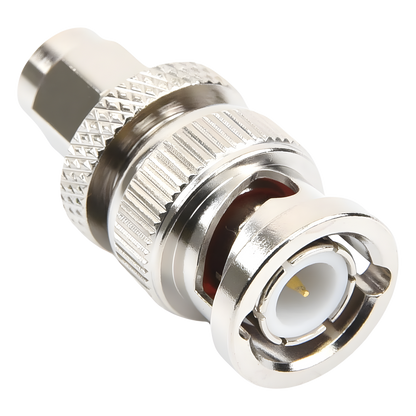Adaptador en Línea de Conector SMA Macho a BNC Macho, Níquel/ Oro/ Teflón