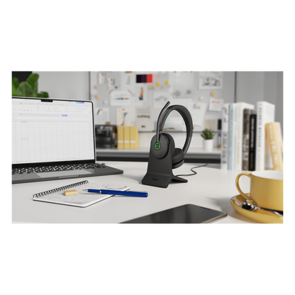 Auriculares estéreo Yealink BH74 edición MS con base de carga / Bluetooth 5.3 con adaptador USB C&A / Cancelación activa de ruido / 32 horas de
