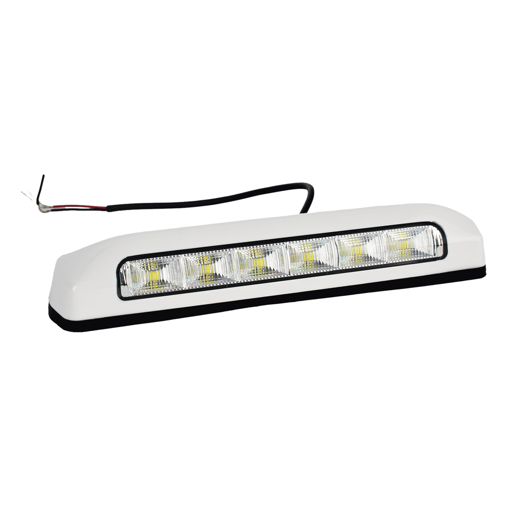 Luz de Escena, 6 LED, IP67, con bisel color blanco, Ideal para Ambulancias y Vehiculos de trabajo