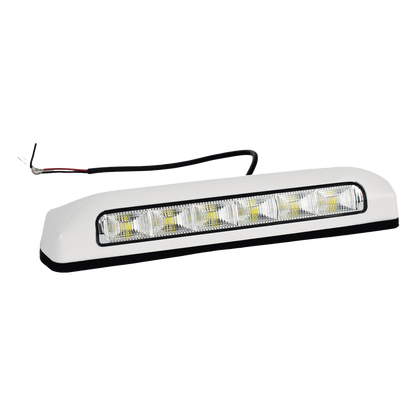 Luz de Escena, 6 LED, IP67, con bisel color blanco, Ideal para Ambulancias y Vehiculos de trabajo