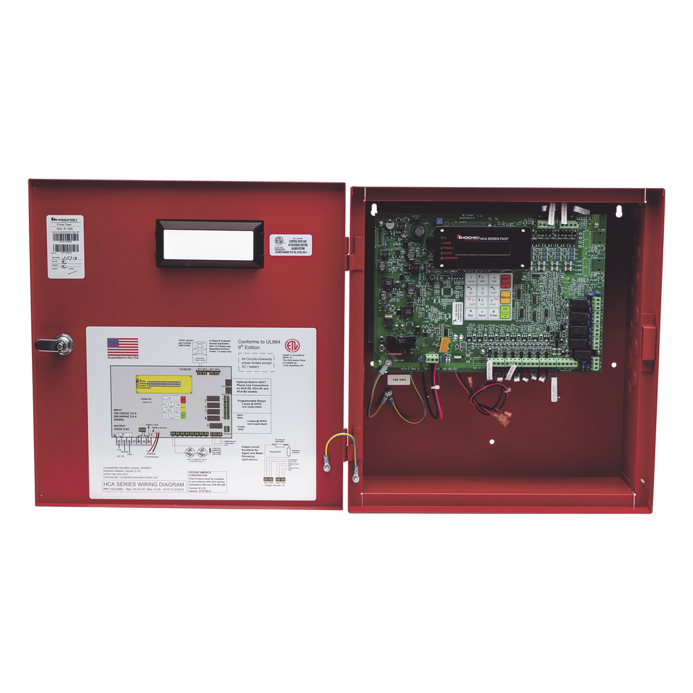 Panel Convencional De 8 Zonas, Hasta 20 Detectores por Zona, Capacidad 6.5A, Alimentación 120V, Color Rojo (0100-09600), Listado UL 864 9th Edición