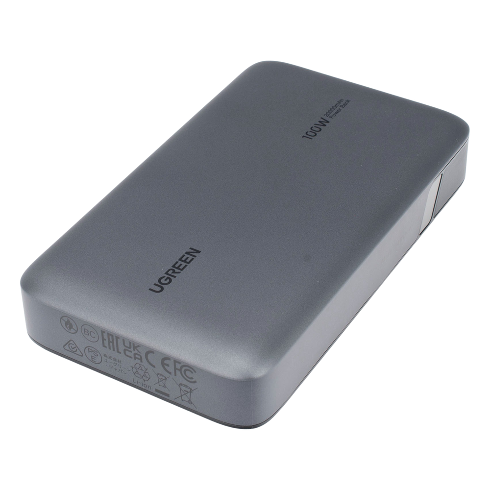 Power Bank de 20000mAh | 3 Salidas 100W Max. | USB-A + 2 USB-C | PD 3.0 | QC3.0 | FCP | SCP | Pantalla Inteligente | Carcasa Ignifuga | Color Gris |