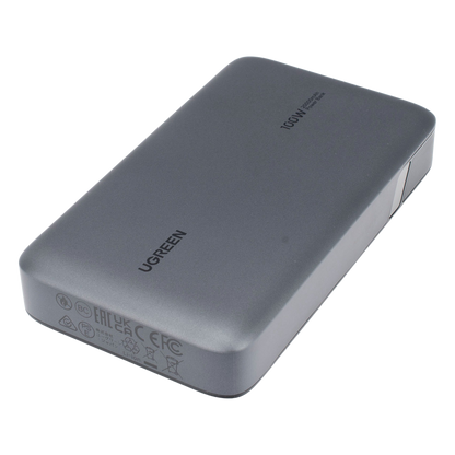 Power Bank de 20000mAh | 3 Salidas 100W Max. | USB-A + 2 USB-C | PD 3.0 | QC3.0 | FCP | SCP | Pantalla Inteligente | Carcasa Ignifuga | Color Gris |