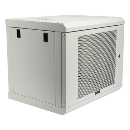 Gabinete de Pared de 9U con Puerta Perforada 455 mm de Profundidad, Rack de 19'', Acero Reforzado Color Blanco