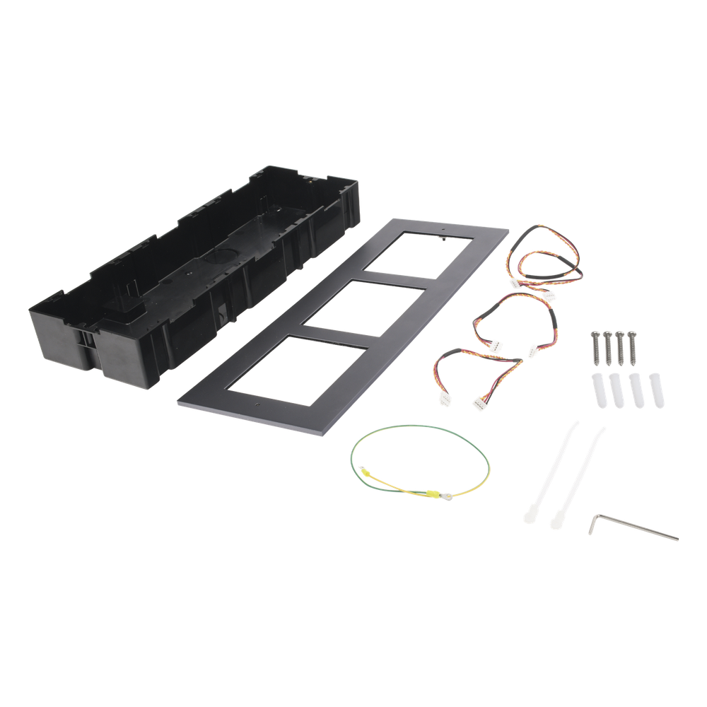 Base de 3 Espacios para EMPOTRAR Módulos de Videoporteros Hikvision