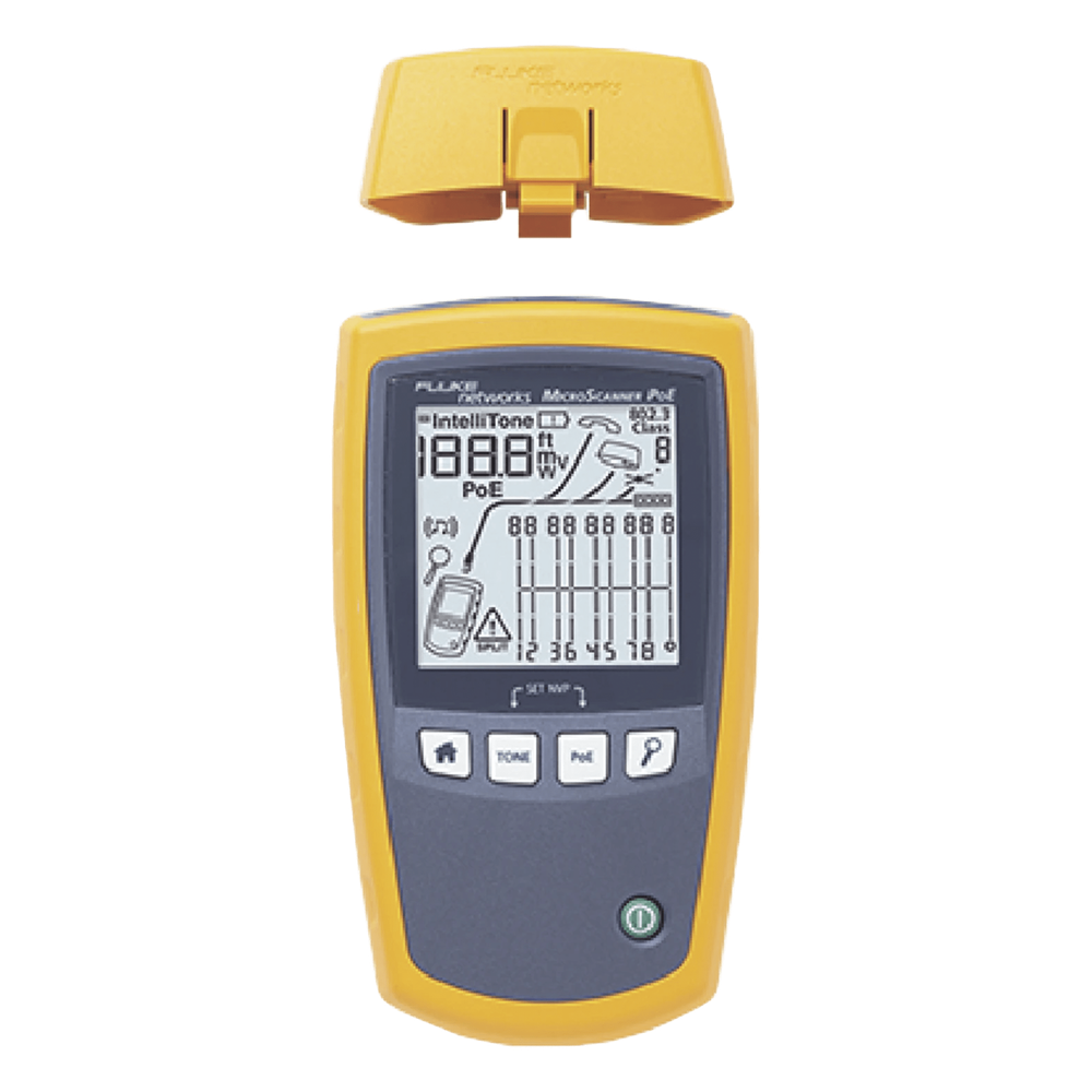 Kit Profesional de Verificador de Red MicroScanner PoE, para Comprobación de Redes de Voz, Datos, Video y PoE 802.3af, at, bt y UPOE, con Pantalla