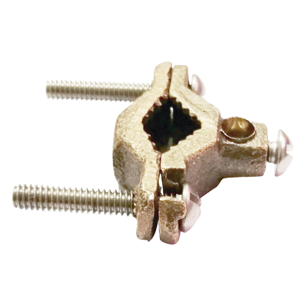 Conector Tubo a Cable / Bronce 100% / Tubo hasta 1 1/4 in / Cable 4 AWG / Aterrizaje Torres TZ / Sin Soldadura