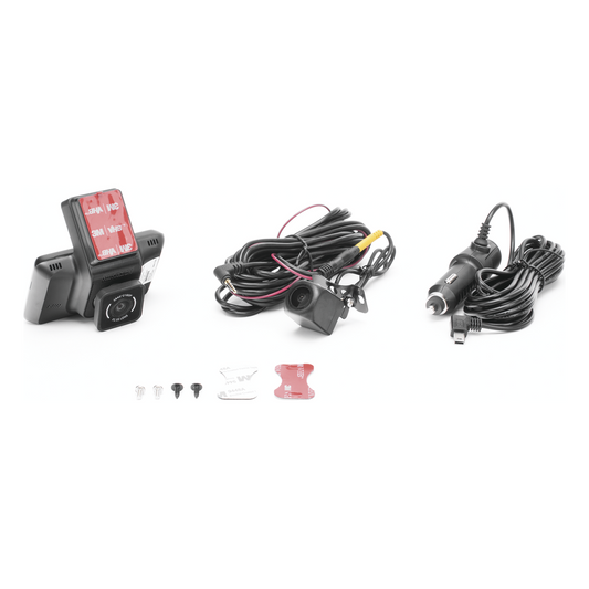 Cámara de Tablero / Cámara Frontal de 4 Megapixel (2K) y Trasera de 2 Megapixel / Entrada de Alarma para Cambio a Cámara de Reversa / H.265