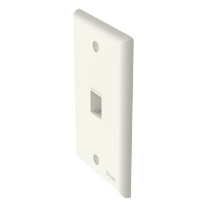 Placa de Pared Vertical, Salida Para 1 Puerto Keystone, Color Blanco Mate
