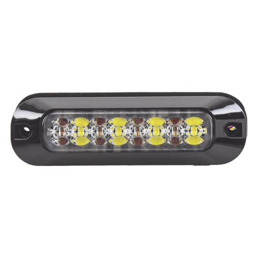 Luz Auxiliar de 8 LED, Rojo/Blanco, Lente Transparente