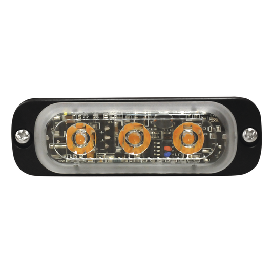 Luz Auxiliar de 3 LED, Azul, Lente Transparente, SAE