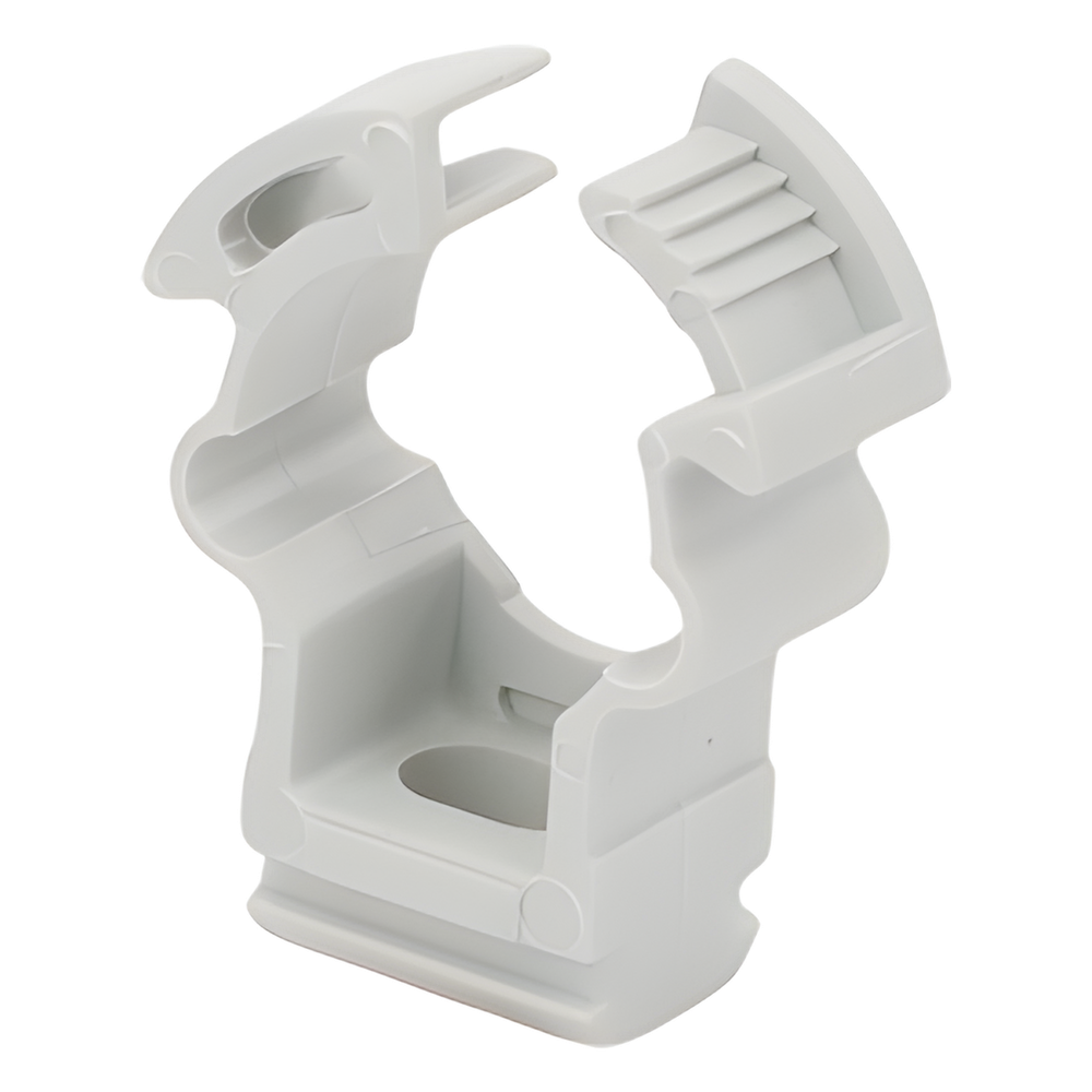 Soporte de collar (Abrazadera), PVC Auto-extinguible, cerrado para tubería de 16 mm