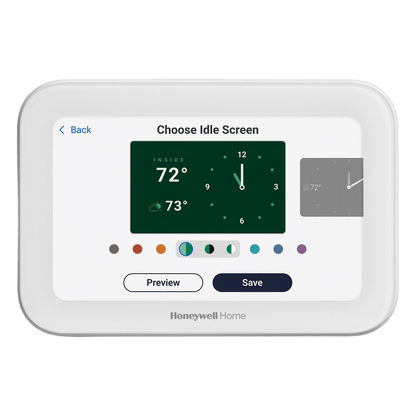 Termostato inteligente con pantalla táctil de 5 pulgadas, control de calidad de aire (IAQ), hasta 4H/2C bomba de calor, Wi-Fi, Bluetooth y Matter