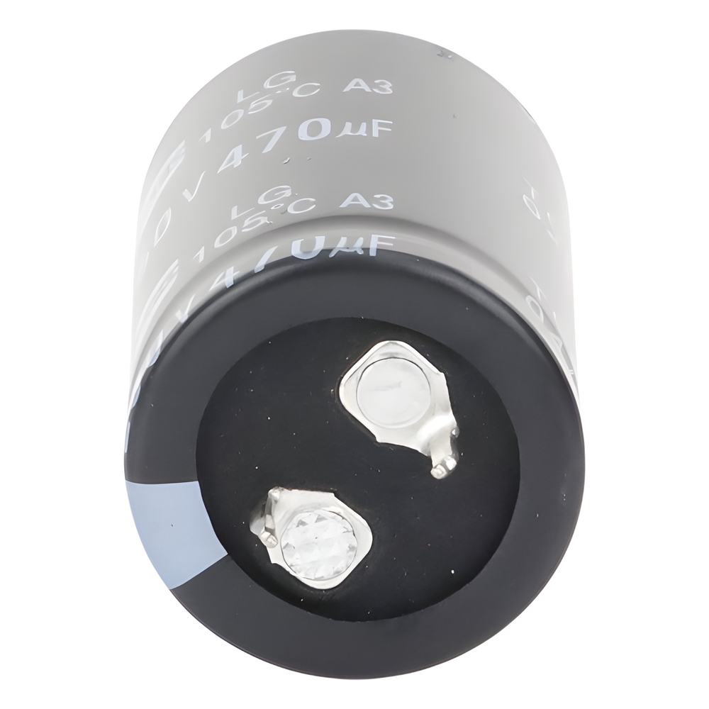 Capacitor Electrolítico de Aluminio, Radial de 470 µFd, 250 Vcc, 105 °C, 25 x 40 mm