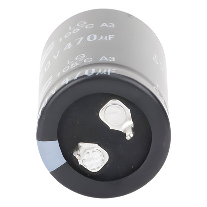 Capacitor Electrolítico de Aluminio, Radial de 470 µFd, 250 Vcc, 105 °C, 25 x 40 mm