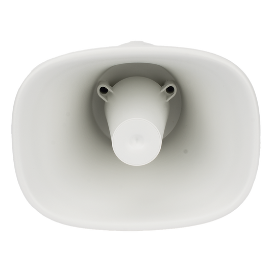 Bocina (Altavoz IP ) | Tipo Trompeta | 25 Watts | No requiere amplificador | 24VCD | Exterior IP67 | Metal | Entrada de alarma | Voceo en tiempo real