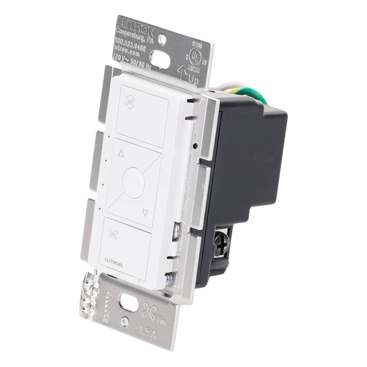 Control de velocidad inalámbrico Caseta Wireless para ventilador de techo de paletas, 120 V, 1.5 A, unipolar, requiere neutro, color blanco
