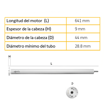 Kit de Motor Somfy SONESSE 30 RTS Ultra Silencioso | Inalámbrico a Batería con Accesorios (Max 2.3x3 m)