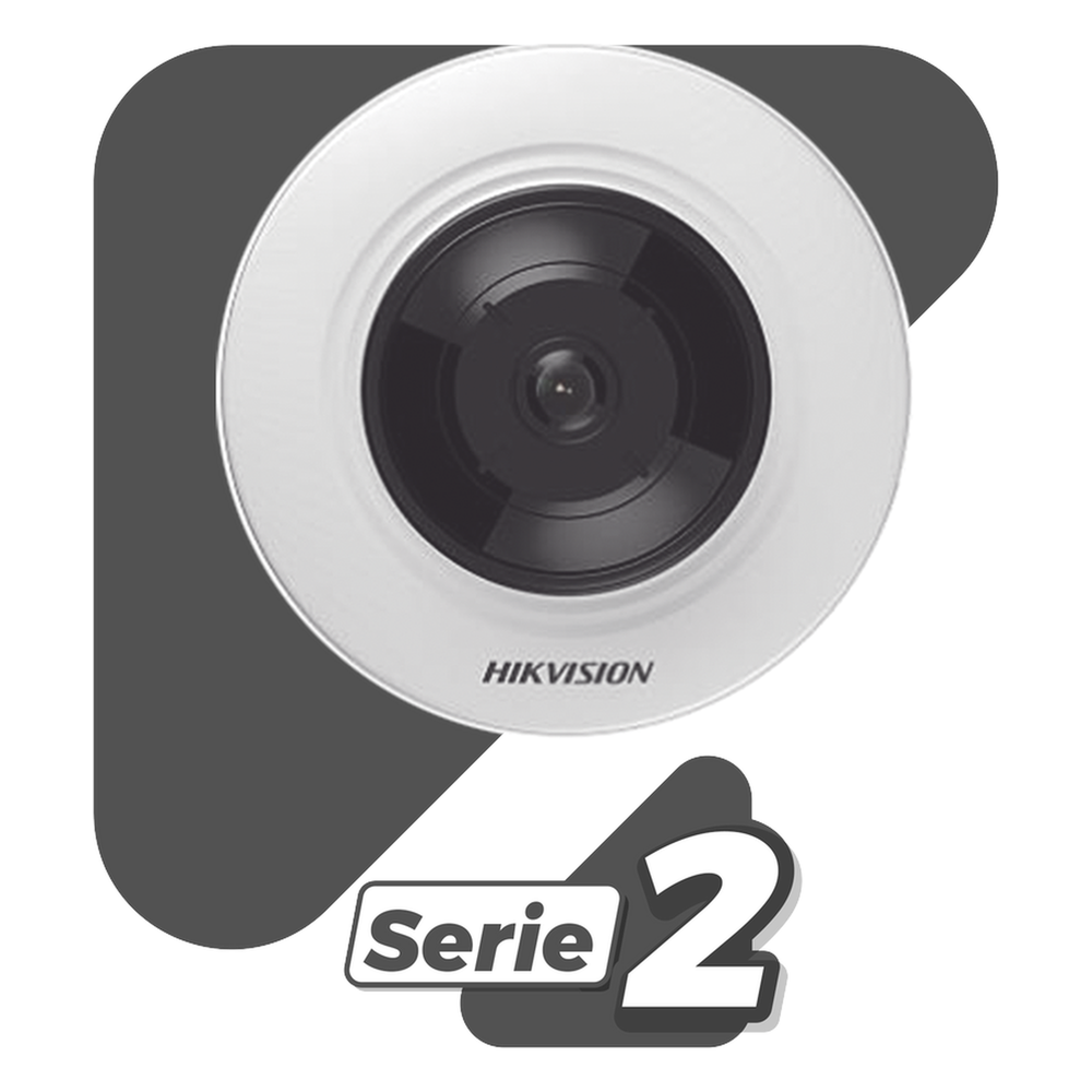 Mini Fisheye IP 5 Megapixel / Panorámica 180° - 360° / Microfono Integrado / 8 mts IR / Uso en Interior / PoE / Múltiples Vistas por iVMS-4200