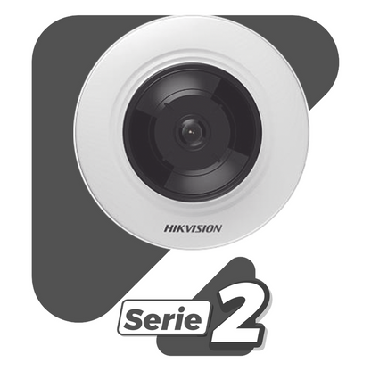 Mini Fisheye IP 5 Megapixel / Panorámica 180° - 360° / Microfono Integrado / 8 mts IR / Uso en Interior / PoE / Múltiples Vistas por iVMS-4200