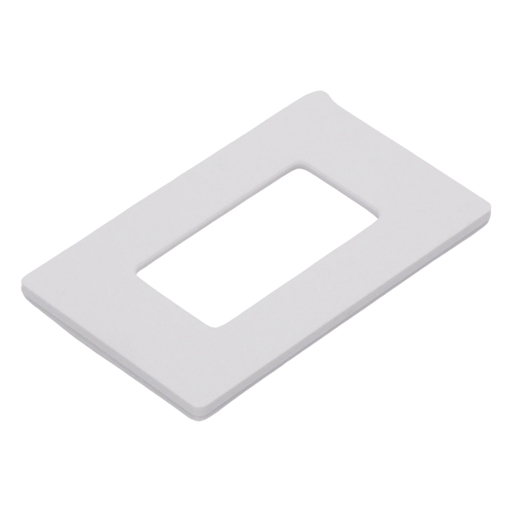 Placa de pared sin tornillos visibles de 1 espacio (1 gang), acabado satinado color Snow, para atenuadores y controles Lutron de apertura estilo