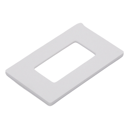 Placa de pared sin tornillos visibles de 1 espacio (1 gang), acabado satinado color Snow, para atenuadores y controles Lutron de apertura estilo