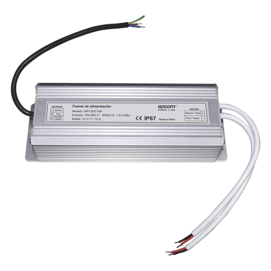 Fuente 12 V | 2 SALIDAS A 5 AMPER | 10 Amperes Totales | Waterproof | Intemperie grado IP67