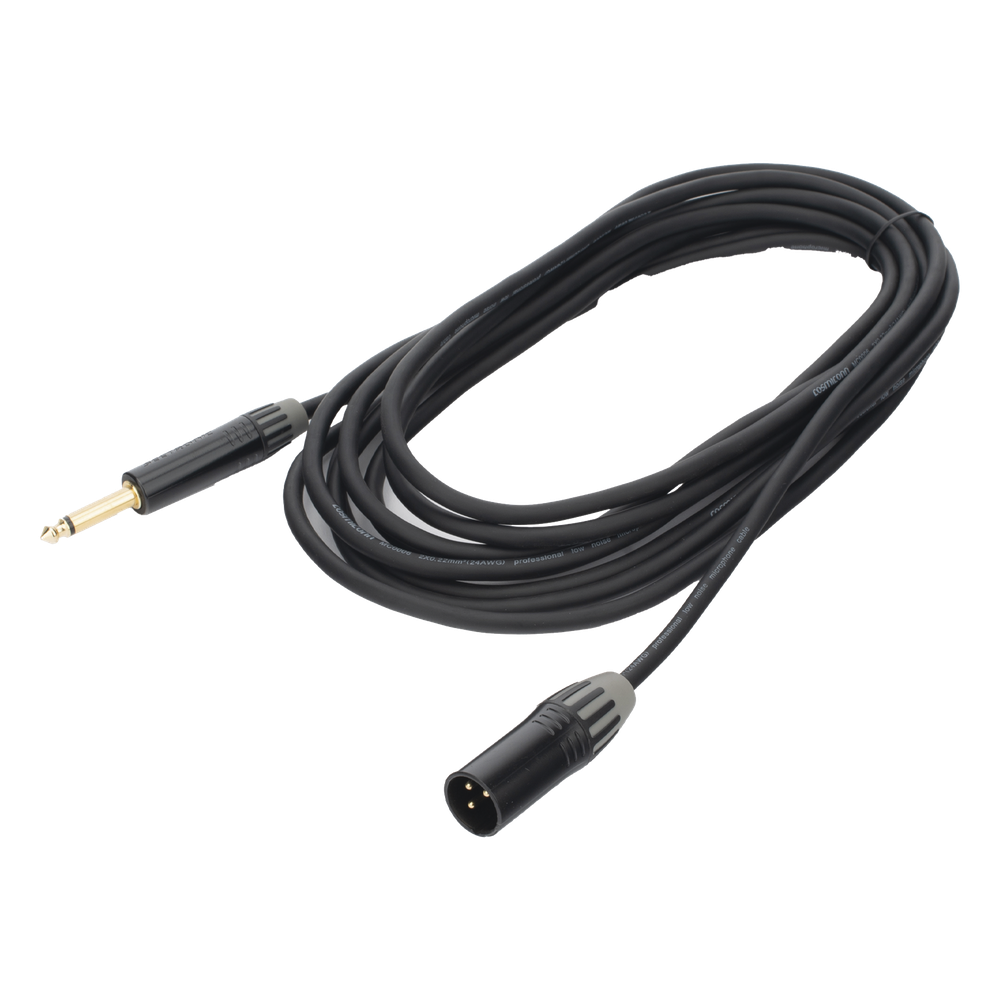 Cable de Audio | XLR 3 Polos Macho a Plug 1/4 in mono | Conector Seetronic Serie M SCMF3 - MP2X | Longitud 5m