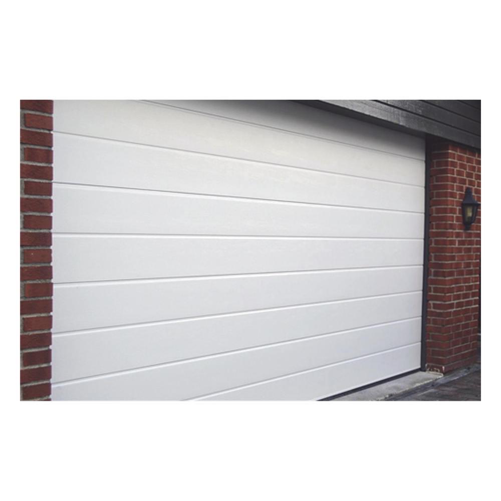Puerta de Garage de Alta Calidad / Linea Central / Color Blanco 12X8 pies, AISLADA, Estilo Americana.