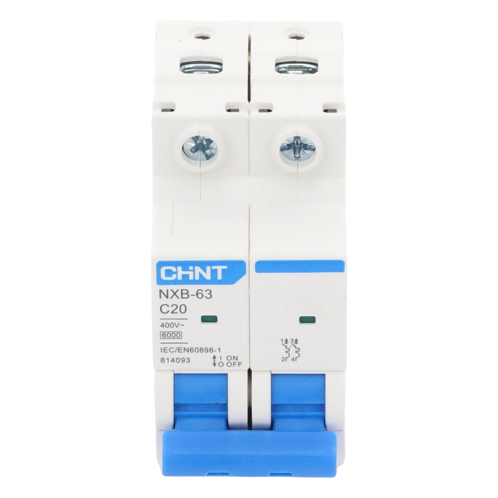Pastilla para Riel Din, 2 Polos, 20 Amp, Vca:110/415v, 6kA, Catálogo: NXB632PC20.