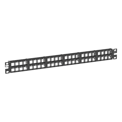 Panel de Parcheo Modular de Alta Densidad, Keystone (Sin Conectores), Identificación con Etiqueta Adhesiva, de 48 Puertos en 1 UR