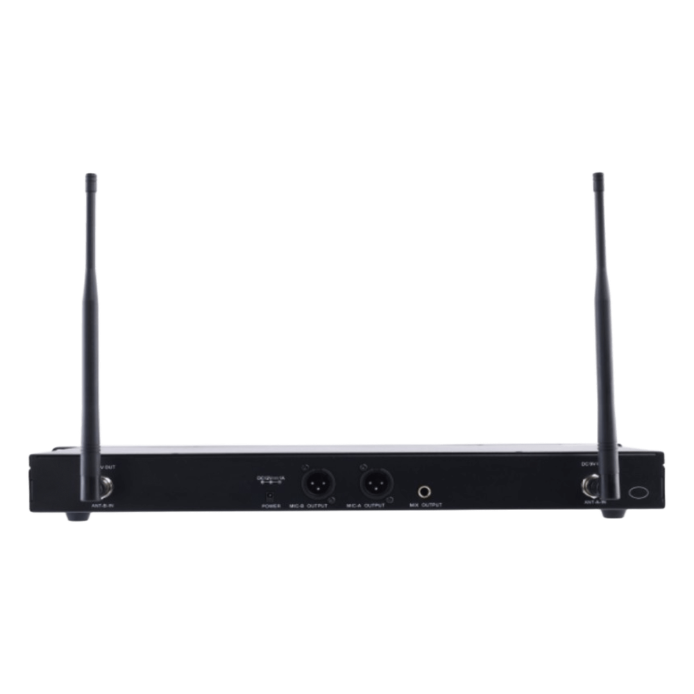 Receptor Inalámbrico Dual Canal Digital U-Band | 4 Bandas de Frecuencia (470-830 MHz) | Transmisión Digital pi/4-DQPSK | Pantalla TFT-LCD 2.2" |