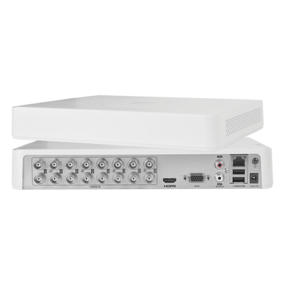 DVR 16 Canales TurboHD + 2 Canales IP / 2 Megapixel (1080p) Lite / Acusense Lite (Evita Falsas Alarmas) / Audio por Coaxitron y Bidireccional / 1