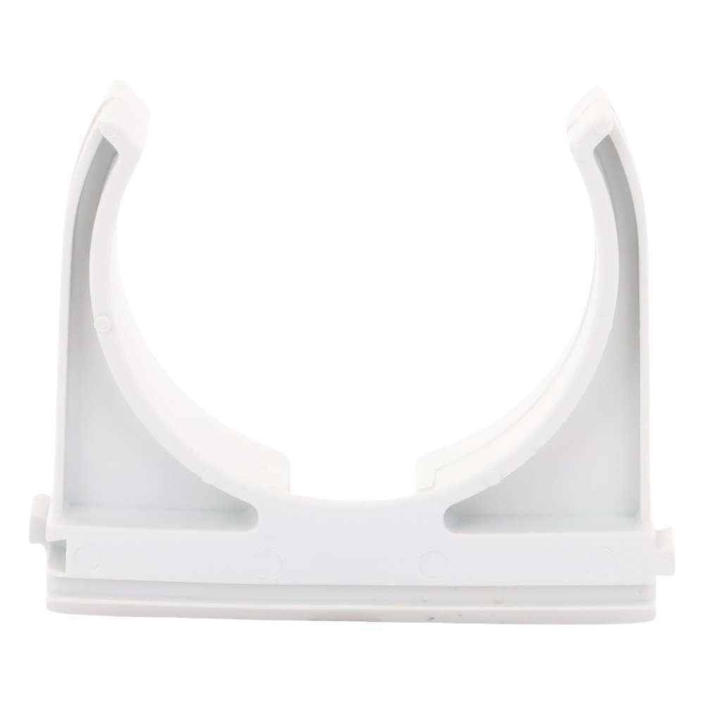 Soporte de presión (Abrazadera), PVC Auto-extinguible, abierto para tubería de 50 mm