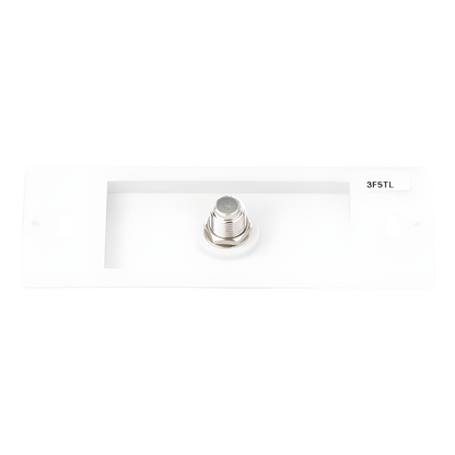 Toma de pared para cable coaxial con conector tipo F de 75 ohms, estilo Designer de la línea Claro, para señal de TV, color blanco brillante