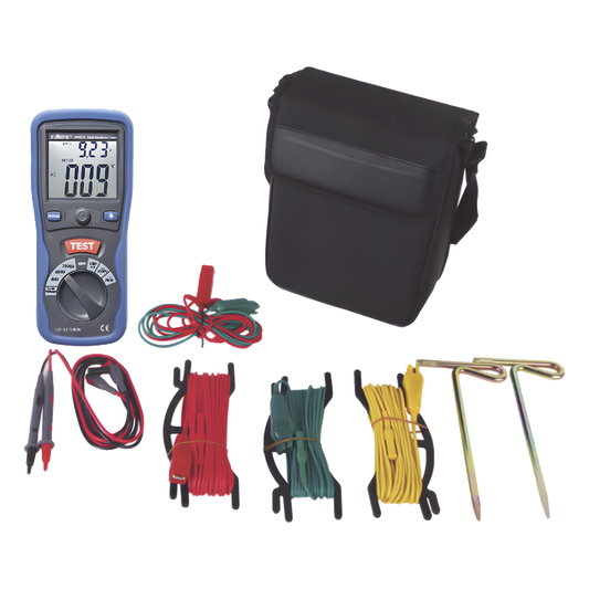 KIT de Medidor de Resistencia a Tierra Digital ( Terrómetro ), a 3 hilos CAT III / 1000 V.