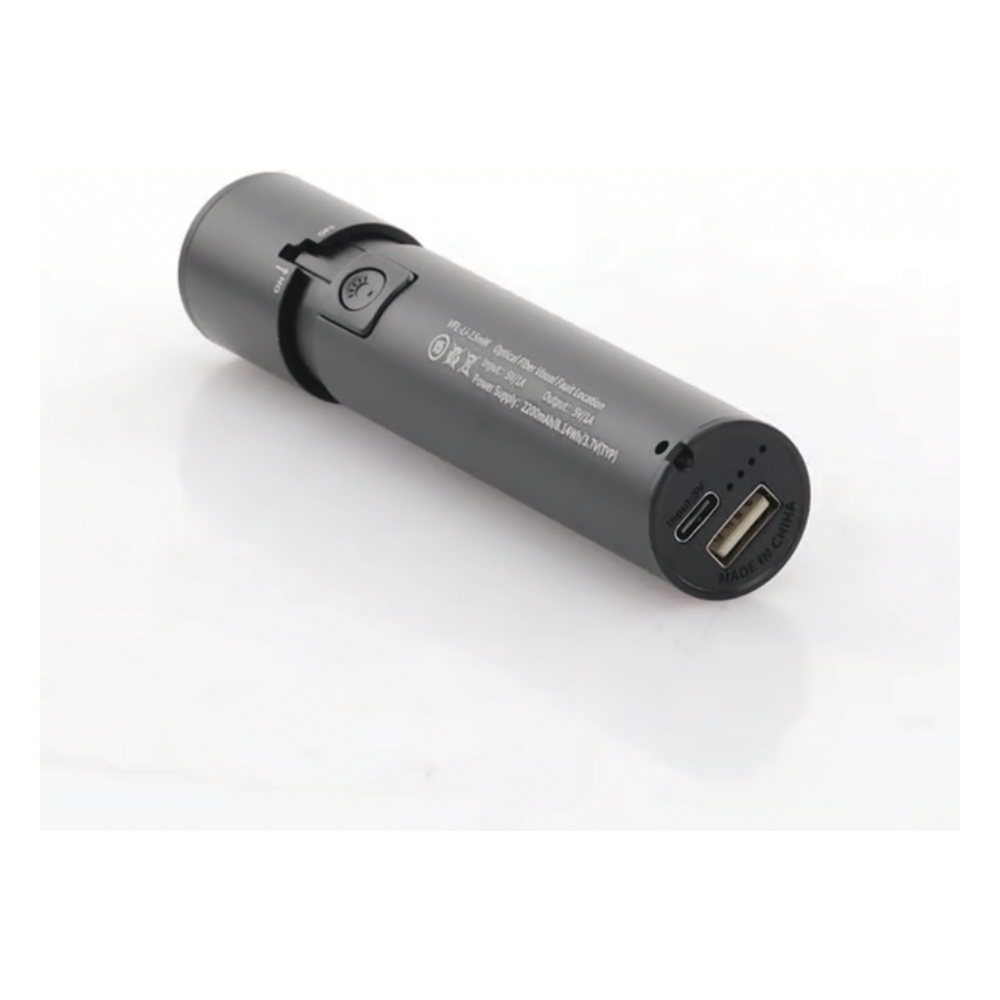Localizador Visual de Fallos (VFL) / Para Conectores SC, FC, ST / Hasta 8-10 km de Distancia / Recargable por Puerto USB