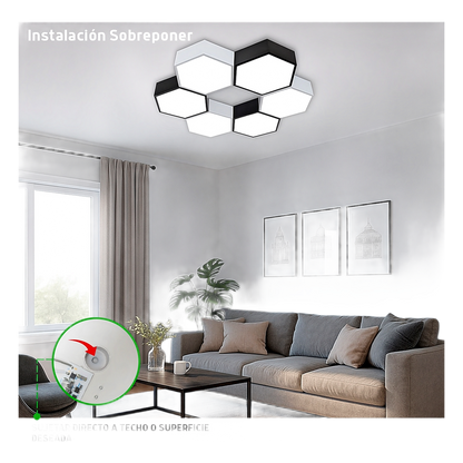 Lampara LED Poligonal de 18 W / 1 800 lm / 127-265V~50/60Hz / Acabado Blanco Mate / Angulo de Luz 140° / Dimensiones 230 x 100 mm (Largo y Alto)