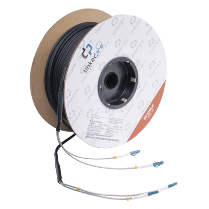 Carrete de Fibra Óptica Monomodo con Conectores LC-LC Duplex, Reforzada con Kevlar, de 100 Metros (328.08 Pies), Para Instalaciones Subterráneas por