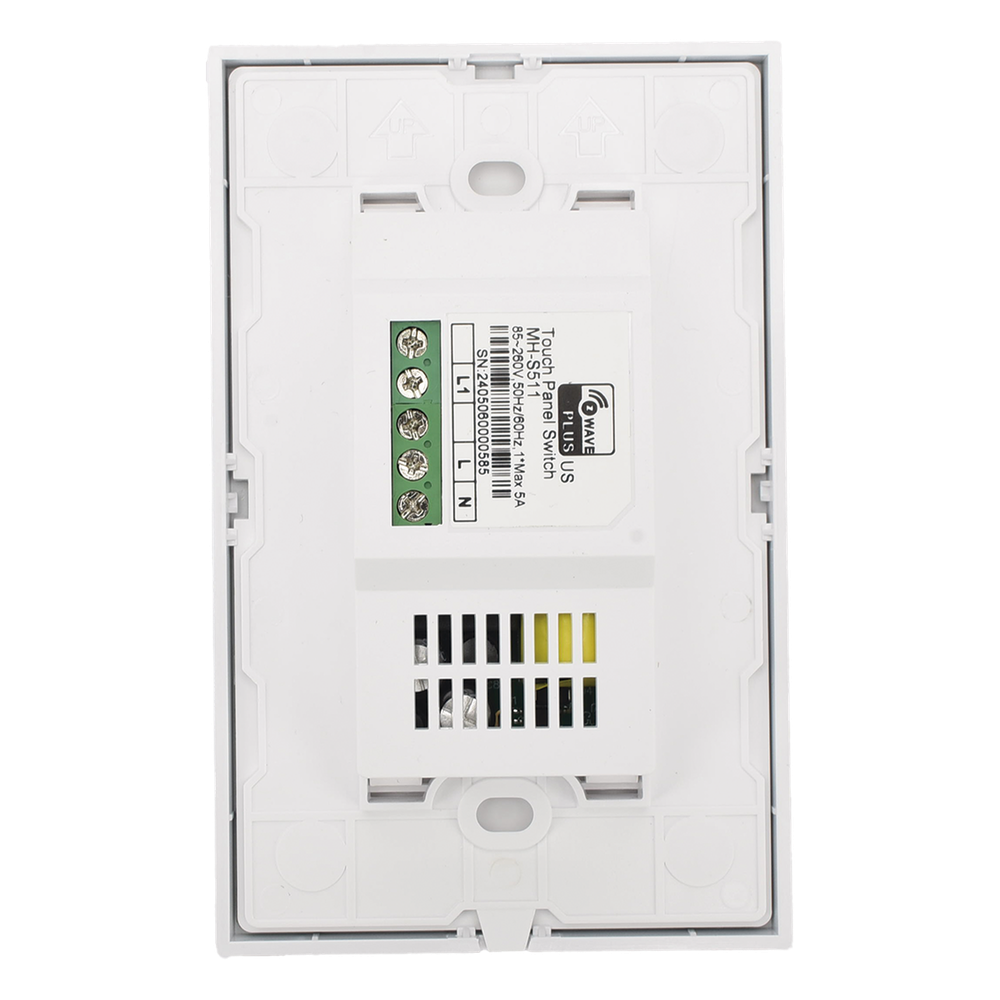 (ZWAVE) Interruptor On/Off panel táctil touch inalámbrico Zwave Plus 1 boton. Compatible con Hubitat HC8, Álula M2M, otro