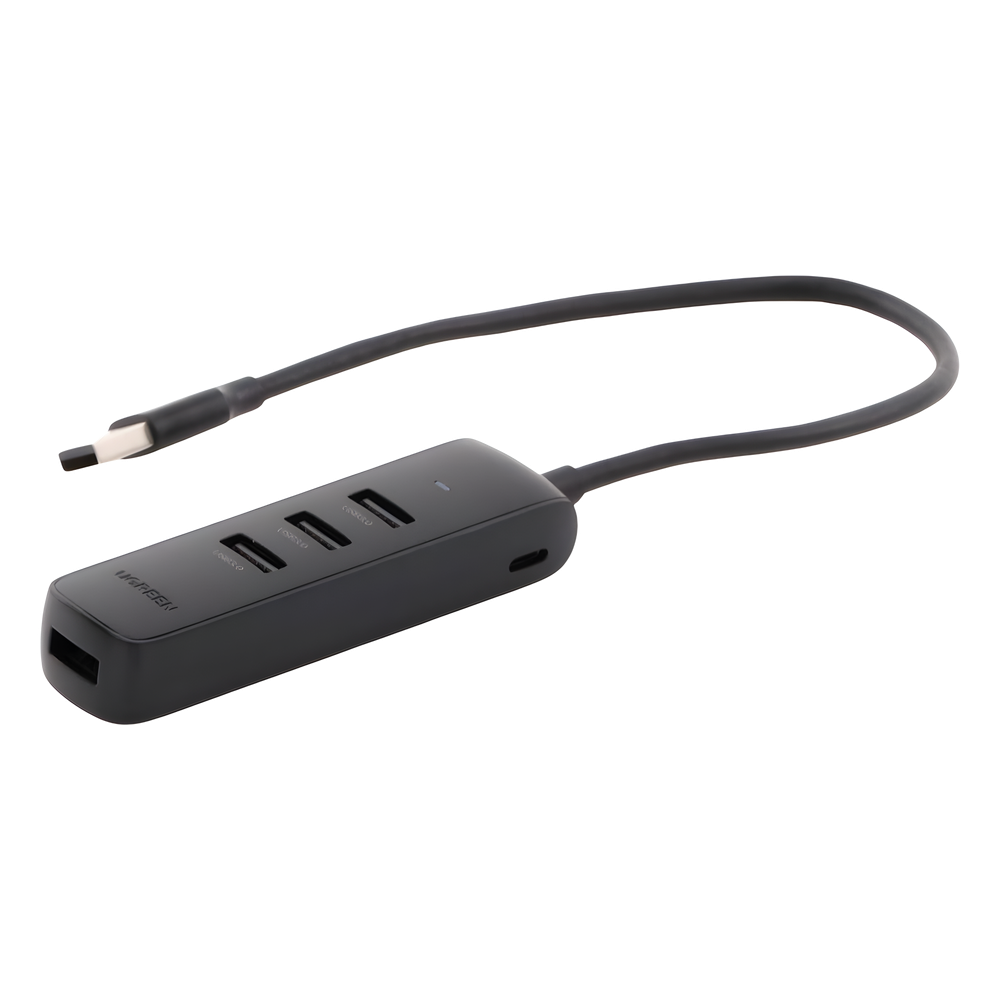 HUB USB-A 3.0 4 en 1 | 4 Puertos USB-A 3.0 (5Gbps) | Cable de 25 cm | Indicador Led | Ideal para Transferencia de Datos | Entrada USB-C para