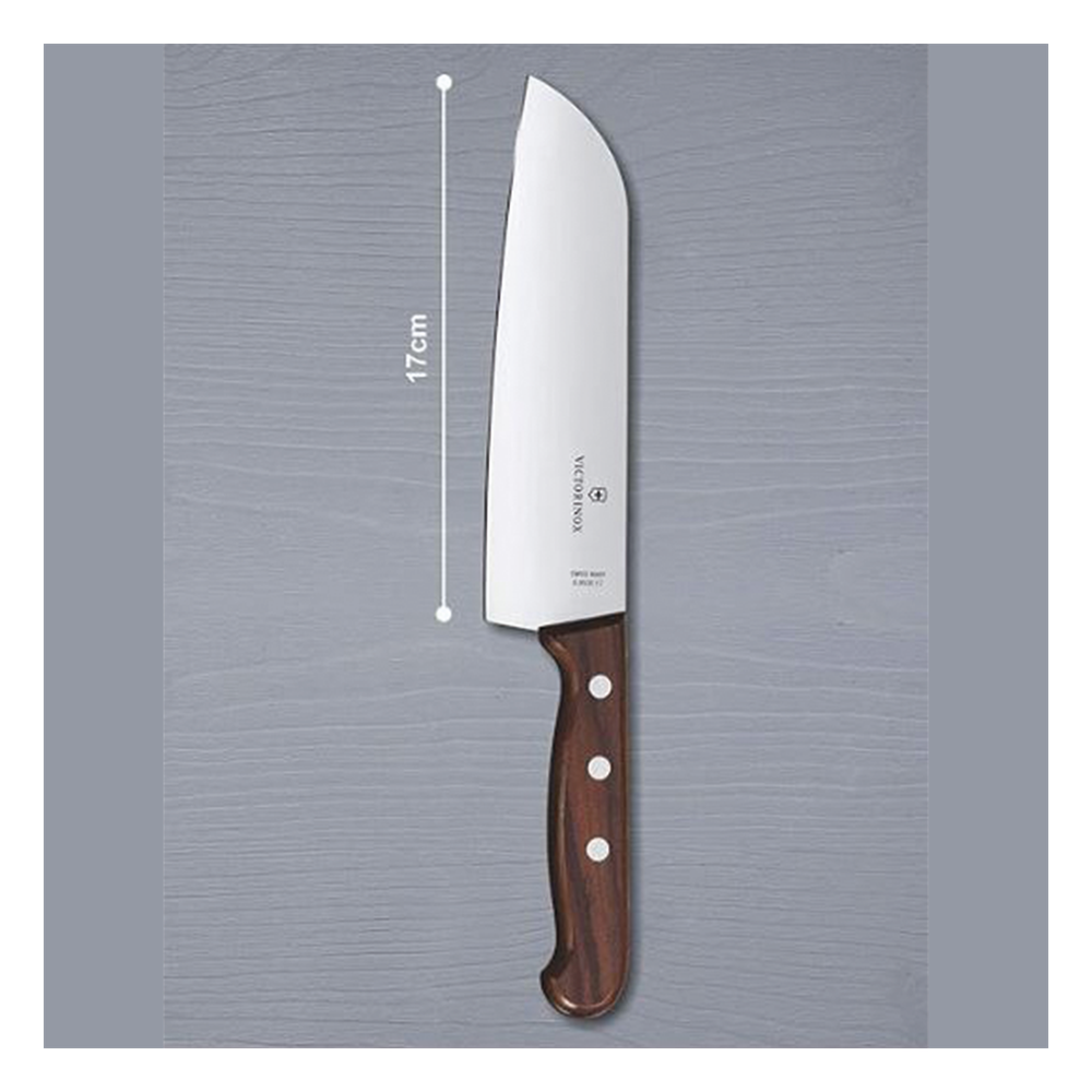 Cuchillo Santoku Wood de 17 cm, Filo con Corte Recto, Estilo Japonés