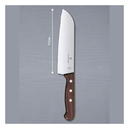 Cuchillo Santoku Wood de 17 cm, Filo con Corte Recto, Estilo Japonés